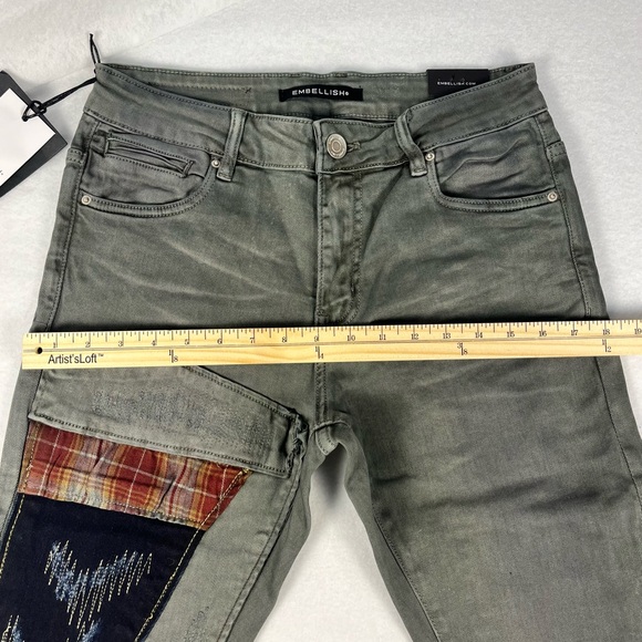 Embellish NYC Dirnt Grey Denim Jeans with Patchwork Detail• Men’s Size 30• New - Picture 11 of 12